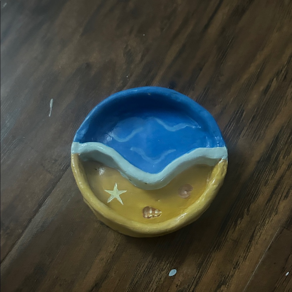 Blue and Yellow Ceramic Dish